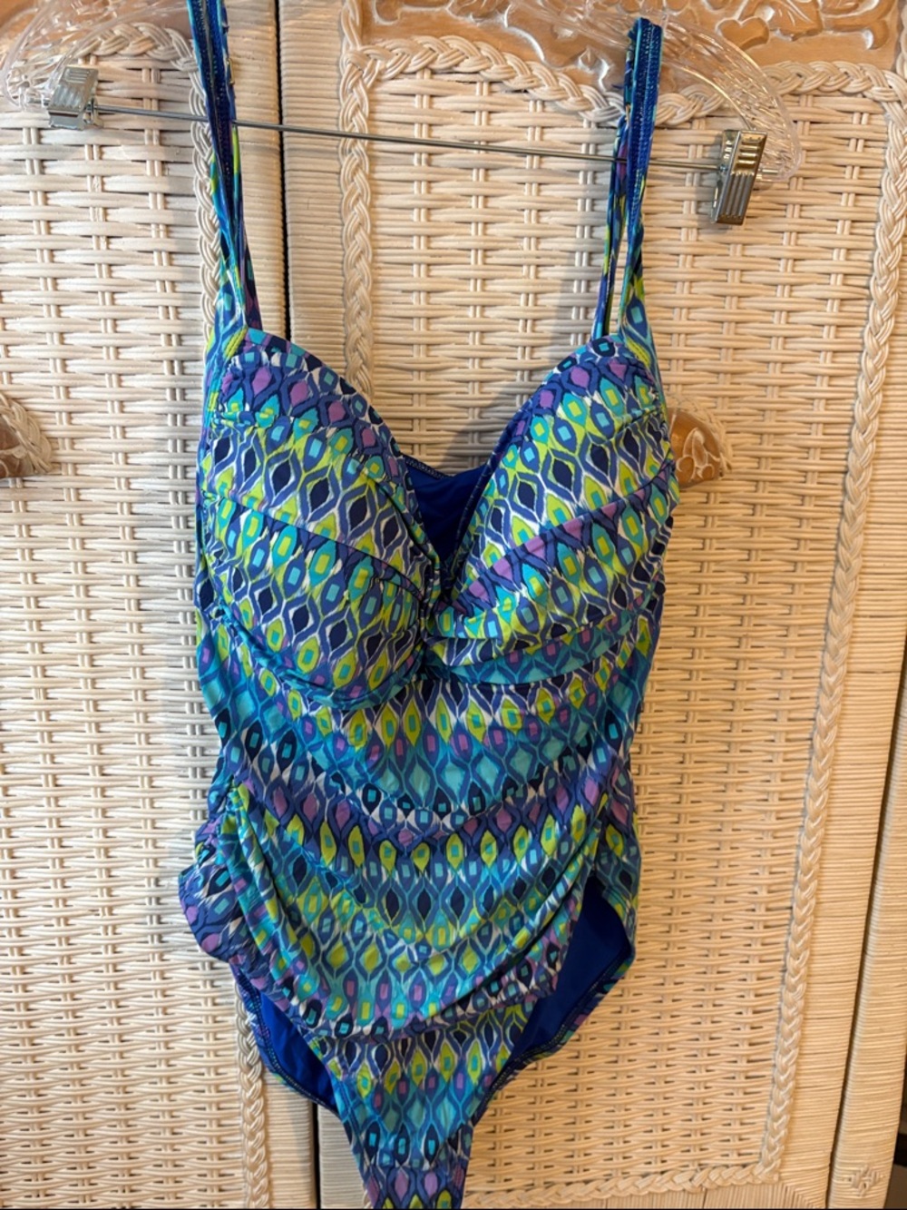 La Blanca Blue Multicolor Printed One-Piece Swimsuit